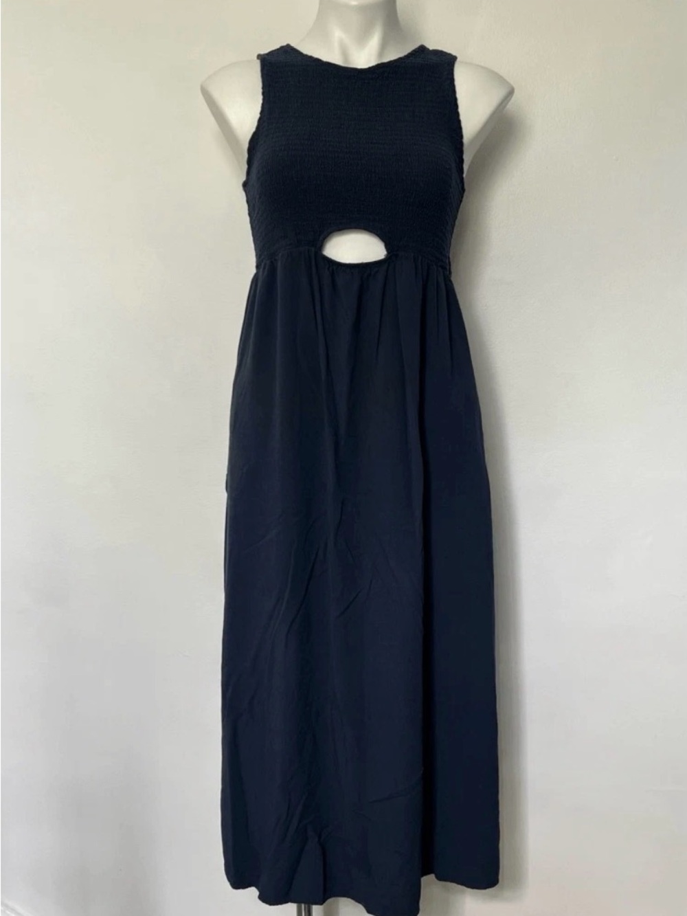Isabel Maternity by Ingrid & Isabel Navy Sleeveless Maxi with Front Cutout